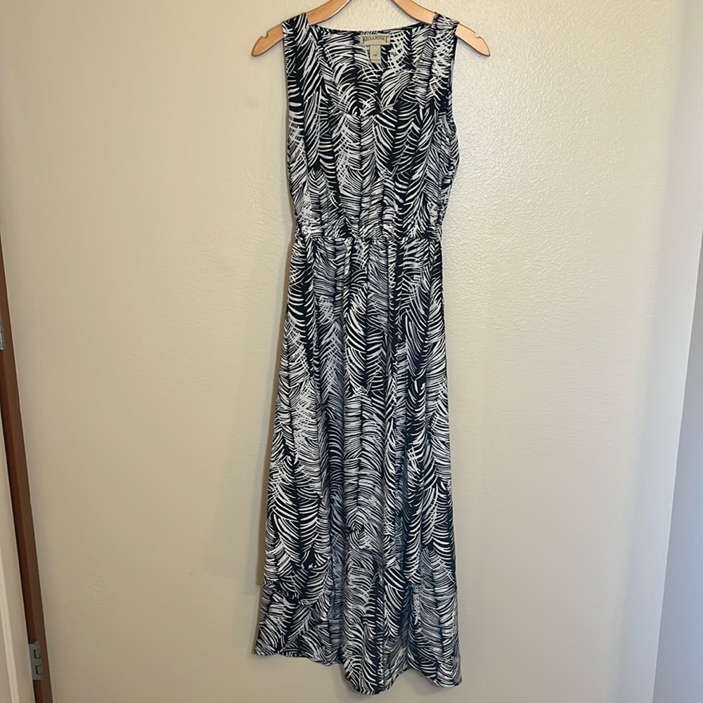Jack & Ginger Black White Sleeveless High Low Dress